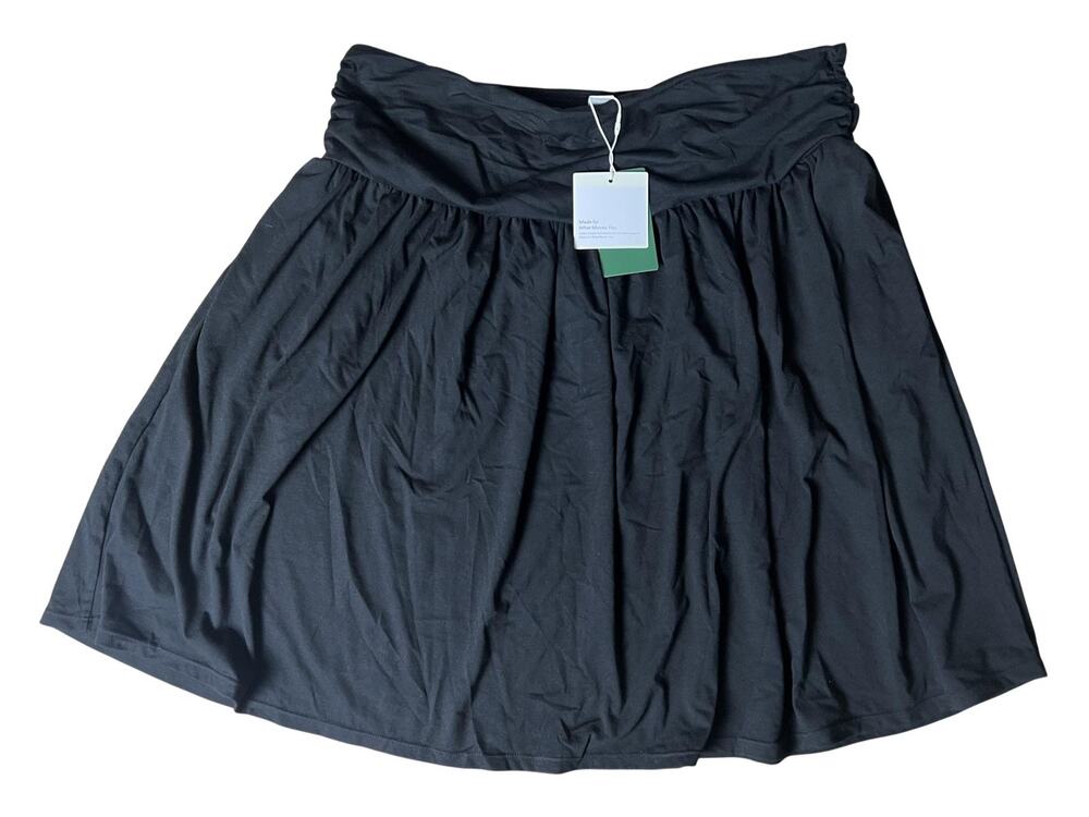 Halara Skirt Womens 1X Black Skater Knee Length Elastic Waist Pull On Stretch